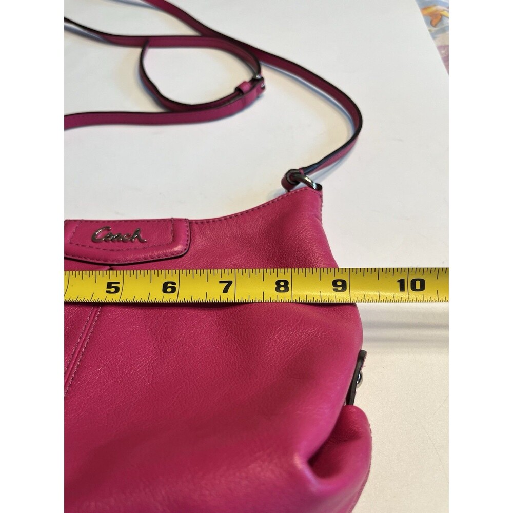 2pc Coach Pink Leather Shoulder Crossbody Handbag Purse w Matching Wallet - Picture 6 of 16